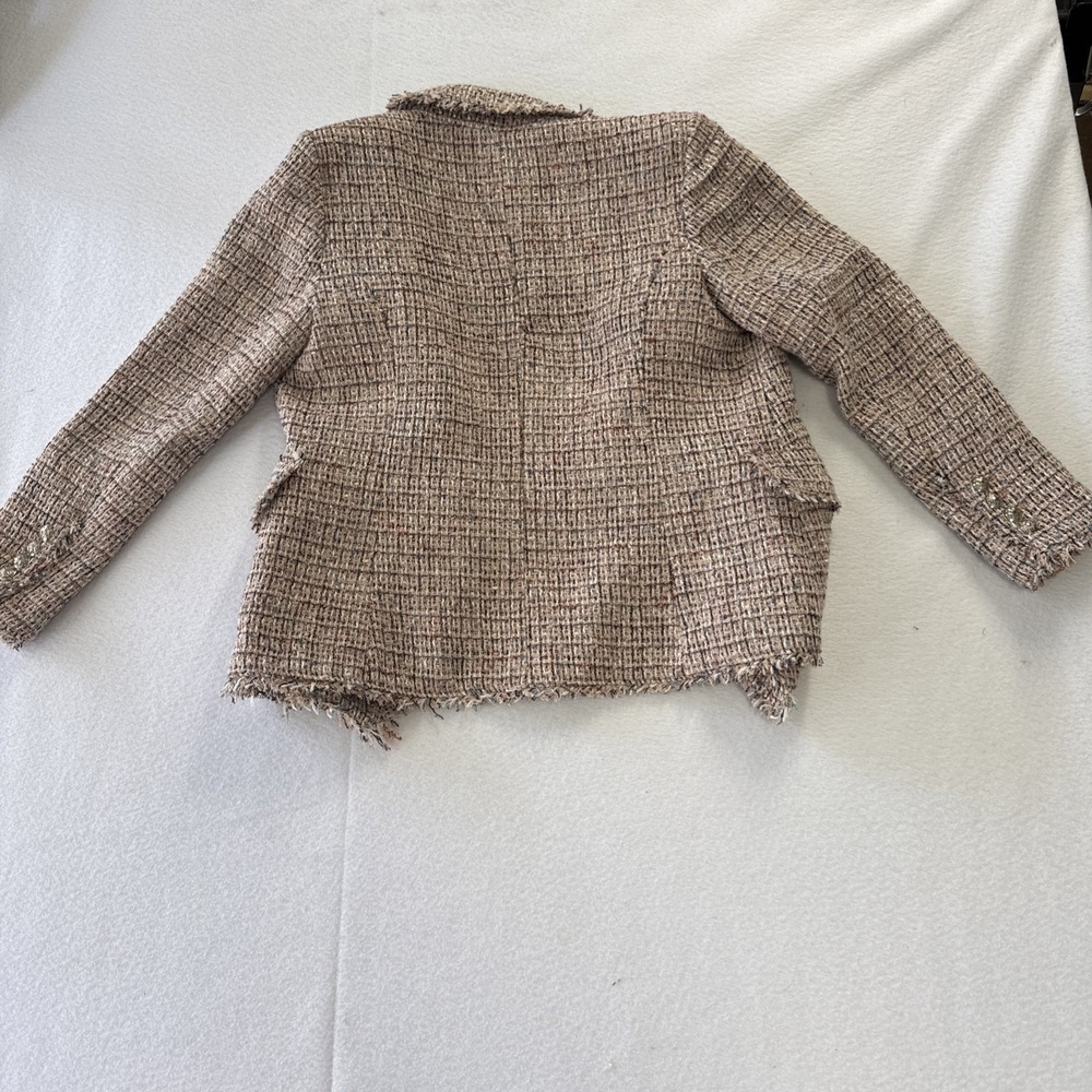 White House Black Market Pink Tweed Double Breasted Blazer Jacket - 10 - Picture 7 of 10